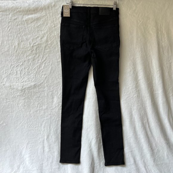 NWT Madewell 9" Mid-Rise Skinny Jeans in Black Frost Button Fly - Picture 3 of 5